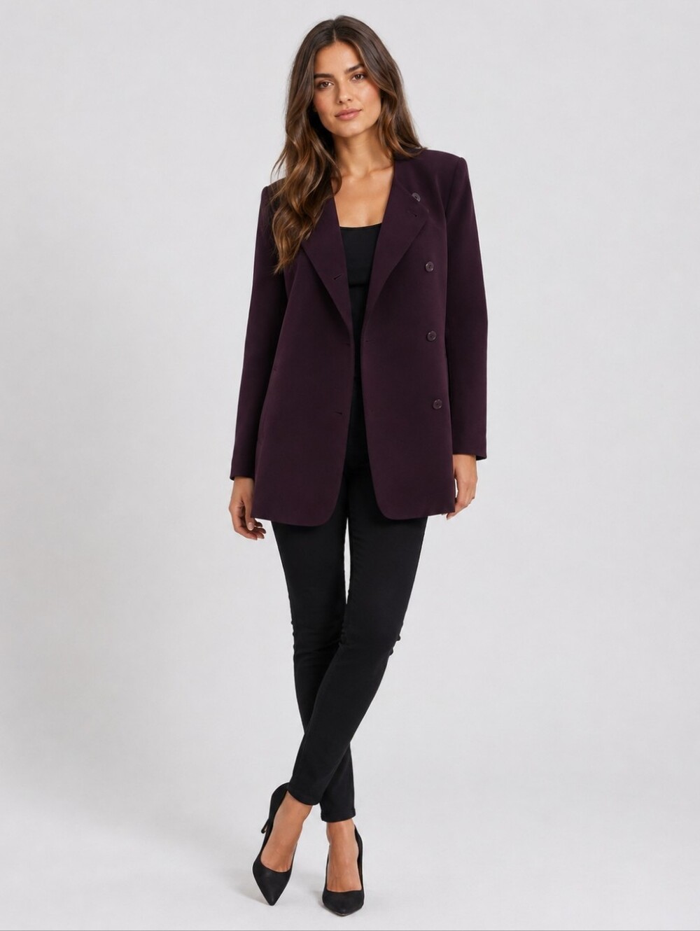 Anne Klein Suits Plum Tailored Blazer Size 12 – Structured Career Chic